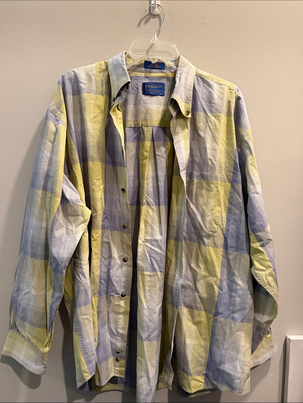 Pendleton Yellow & Light Blue Plaid Shirt Jacket